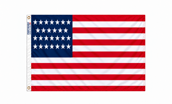 FORTISVEX 27 Star U.S. Flag 3x5 Feet Nylon - Made in USA with Brass Grommets