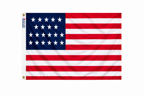 FORTISVEX 21 Star U.S. Flag 4x6 Feet Nylon - Made in USA with Brass Grommets