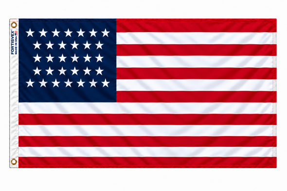 FORTISVEX 32 Star U.S. Flag 4x6 Feet Nylon - Made in USA with Brass Grommets