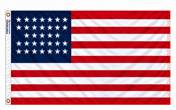 FORTISVEX 33 Star U.S. Flag 5x8 Feet Nylon - Made in USA with Brass Grommets