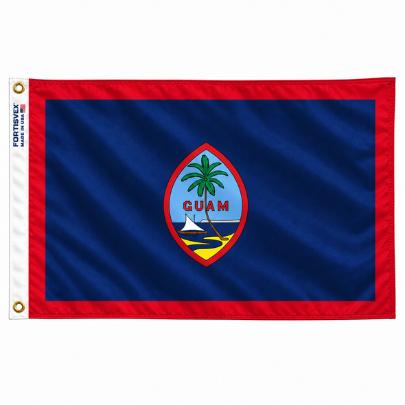 Guam 5x8 nylon flag with heading and grommets — FORTISVEX product render