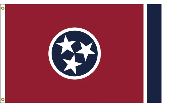 FORTISVEX Tennessee nylon state flag illustration with a white heading and two brass grommets