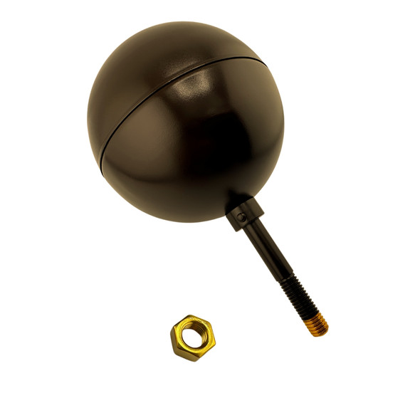 5 Inch Painted Bronze Aluminum Ball Flagpole Ornament 1/2 Inch-13NC Spindle Thread 330016