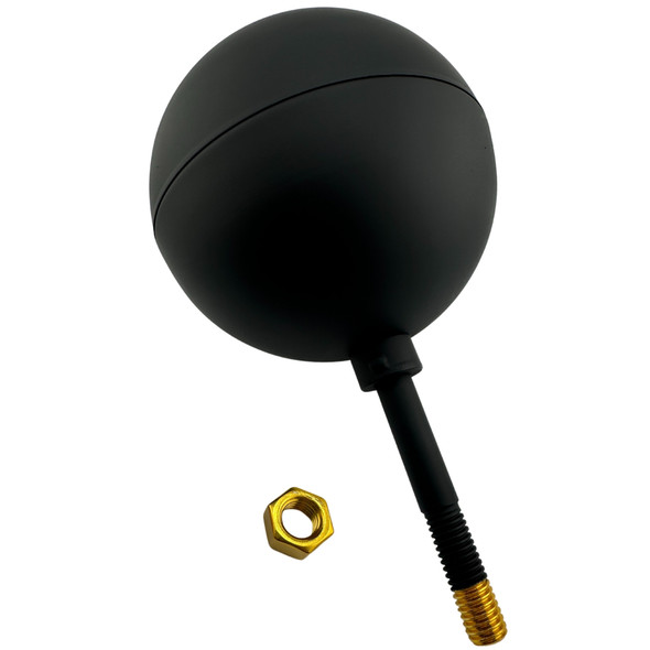 5 Inch Painted Black Aluminum Ball Flagpole Ornament 1/2 Inch-13NC Spindle Thread 330023
