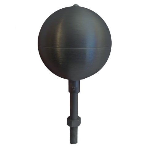 10 Inch Painted Black Aluminum Ball Flagpole Ornament 5/8 Inch-11NC Spindle Thread 330026