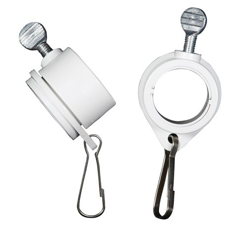 1 Inch White Rotating Flag Mounting Rings Fits On A Standard 1 inch Diameter Flag Pole (Qty 2, 1 Inch White)