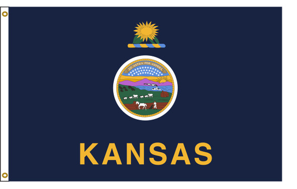 Kansas 5 feet by 8 feet Nylon State Flag 5 feet by 8 feet
