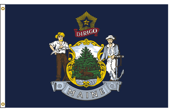 Maine 5 feet by 8 feet Nylon State Flag 5 feet by 8 feet