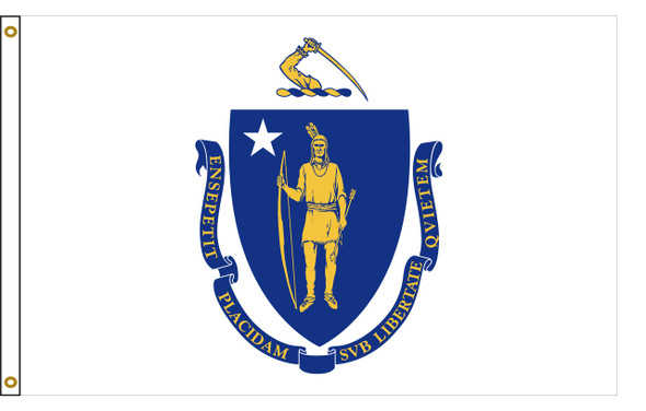 Massachusetts 5 feet by 8 feet Nylon State Flag 5 feet by 8 feet