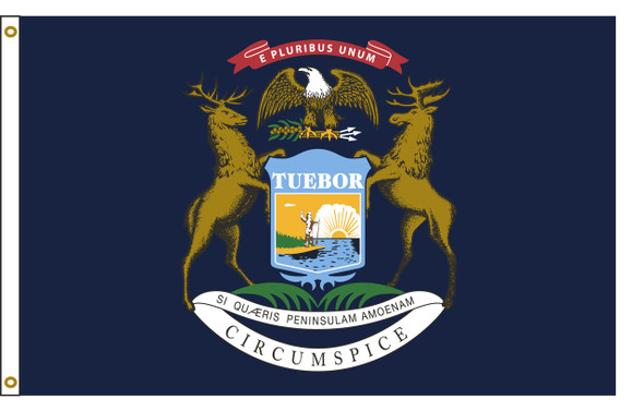 Michigan 5 feet by 8 feet Nylon State Flag 5 feet by 8 feet