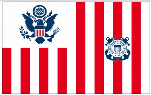 Perma-Nyl 60x96 Inch Nylon U.S. Coast Guard Ensign Size 3