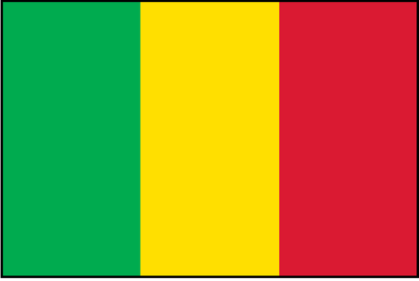 Mali flag design — product illustration, not a photograph or size-specific construction detail.