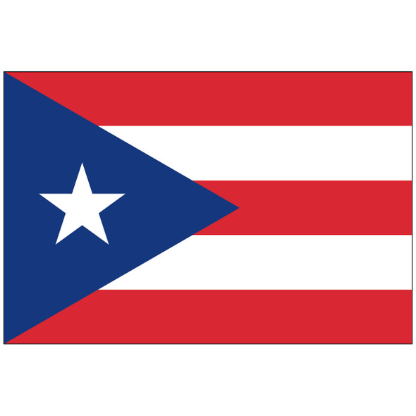 Puerto Rico flag design with red and white stripes and a white star in a blue triangle — design illustration.