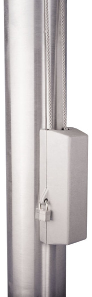 Silver Cleat Cover Box With Padlock Lock Fits 3"-3.5" Pole Diameter 350044