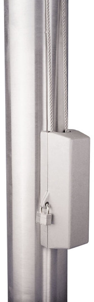 White Cleat Cover Box With Padlock Lock Fits 4 inches-12 inches Pole Diameter 350057