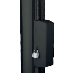 Black Cleat Cover Box With Padlock Lock Fits 3 inches-3.5 inches Pole Diameter 350060