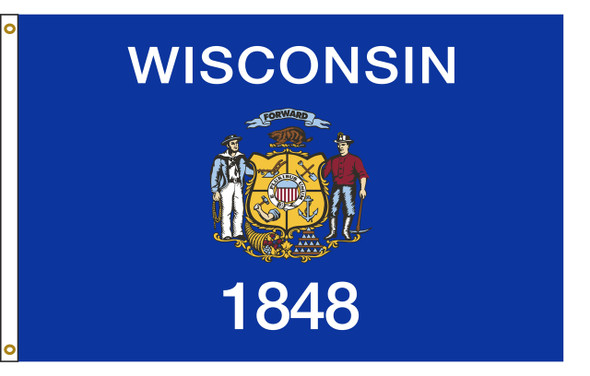 Wisconsin 6 feet by 10 feet Nylon State Flag 6 feet by 10 feet