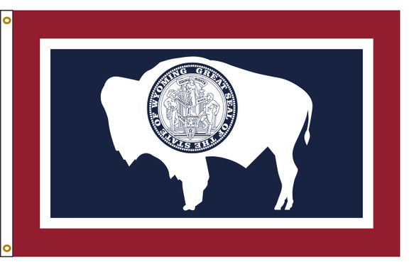 Wyoming 6 feet by 10 feet Nylon State Flag 6 feet by 10 feet