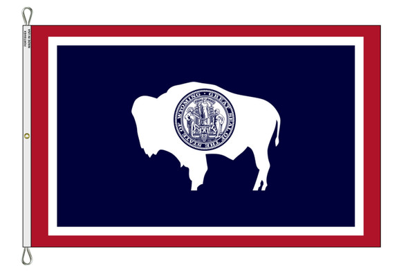 Wyoming 8x12 Feet Nylon State Flag Made in USA