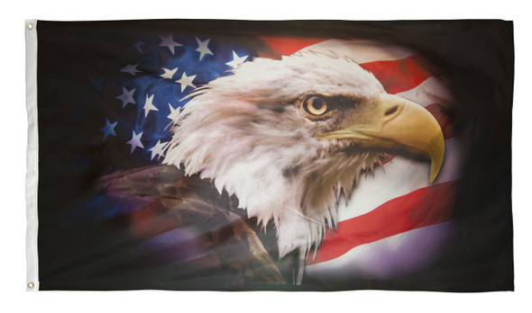 Front side of EaglEagle Flag PermaNyl 3 feet by 5 feet America Strong Eagle by Valley Forge Flag SY3X5EAGLE Flag