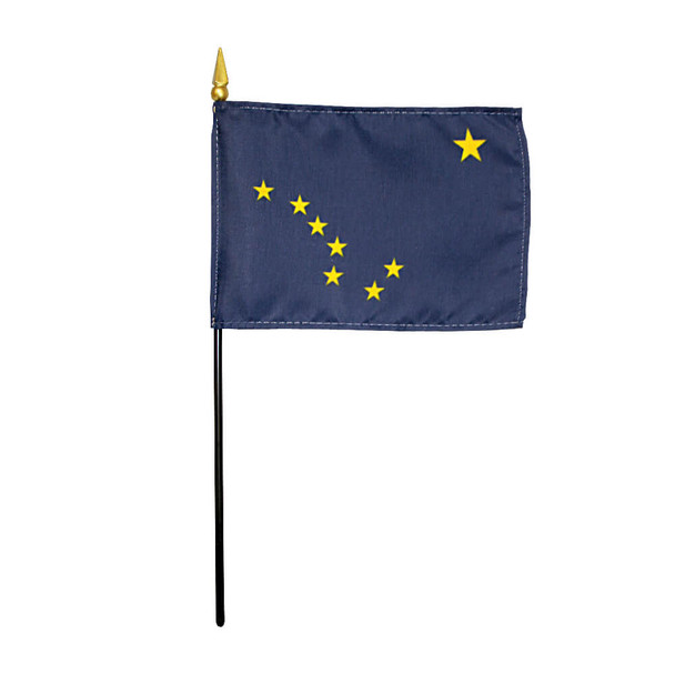 Alaska State Stick Flag 4x6 Inches Polyester by Valley Forge Flag 04762020