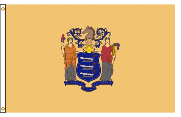 New Jersey 3 feet by 5 feet Nylon State Flag 3 feet by 5 feet