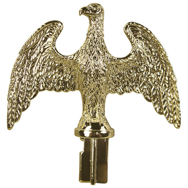 Plastic Ornament Brass Plated Slip Fit Eagle 3.25 Inch Height 4.25 Inch Width for 3/4 Inch Steel Pole 050032