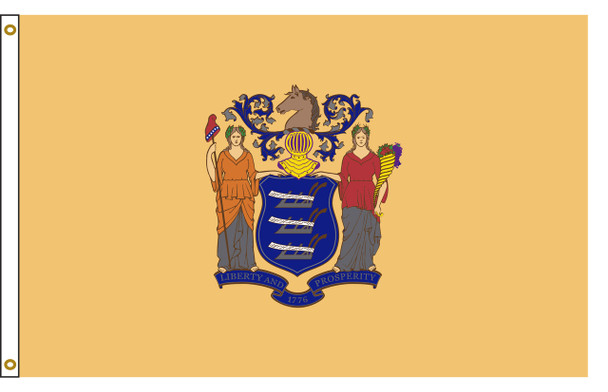 New Jersey 4 feet by 6 feet Nylon State Flag 4 feet by 6 feet