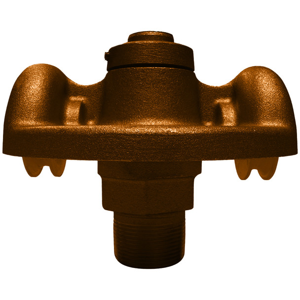 3-1/2 Inch Painted Bronze Cast Aluminum External Halyard Revolving Double Pulley Flagpole Truck Spindle 1-1/4 Inch NPT Threading RTS-2 Series 340145