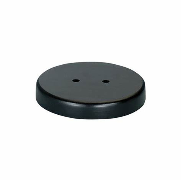 Black Wood 5-7/8 Inch Diameter Table Base for Mounted 12x18 Inch Flags 2 Drilled Holes 050514