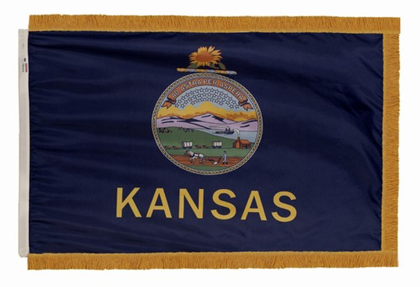 Kansas State Flag 3x5 Feet Indoor Spectramax Nylon by Valley Forge Flag 35242160