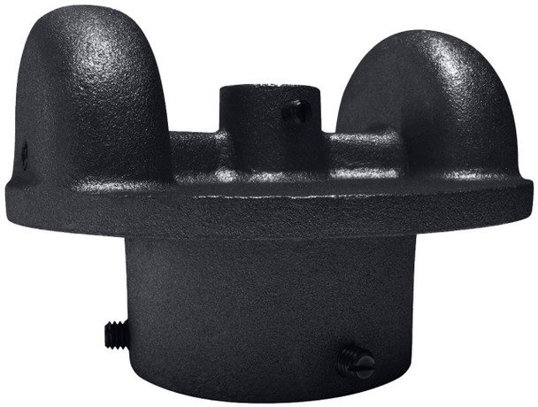 2-3/8 Inch Painted Black Cast Aluminum External Halyard Stationary Double Pulley Flagpole Truck ST-32 Series 340047