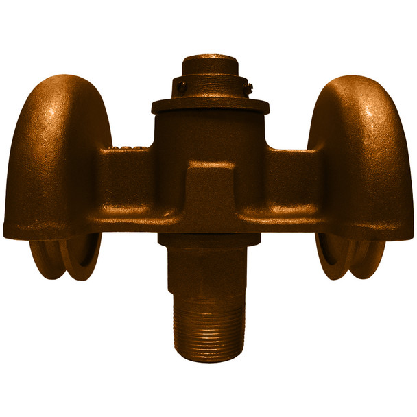 Painted Bronze Cast Aluminum External Halyard Revolving Double Pulley Up to 5-1/2 Inch Flagpole Truck 1-1/4 Inch NPT Threading Spindle Truck HDT-2 Series 340153
