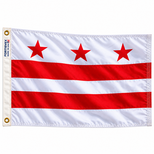 FORTISVEX District of Columbia (DC) Flag 3x5 Feet Polyester - Made in USA with Brass Grommets