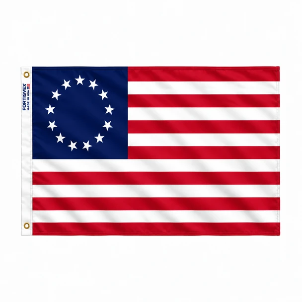 FORTISVEX Betsy Ross Flag 5x8 Feet Nylon - Made in USA with Brass Grommets