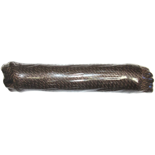 Bronze pre-bagged polyester flagpole halyard; representative supplier photo for SKU 350166, not a length or diameter comparison