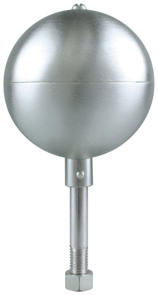 4 Inch Satin Aluminum Ball Flagpole Ornament 1/2 Inch-13NC Spindle Thread 330083