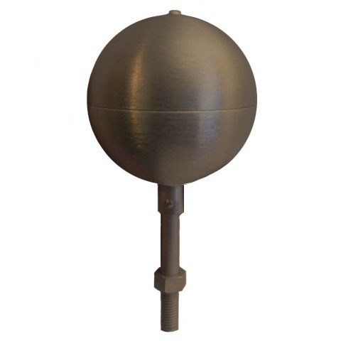 12 Inch Painted Bronze Aluminum Ball Flagpole Ornament 5/8 Inch-11NC Spindle Thread 330020
