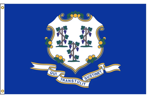 Connecticut 5 feet by 8 feet Nylon State Flag 5 feet by 8 feet