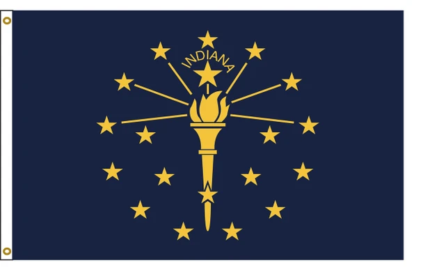Indiana 5 feet by 8 feet Nylon State Flag 5 feet by 8 feet
