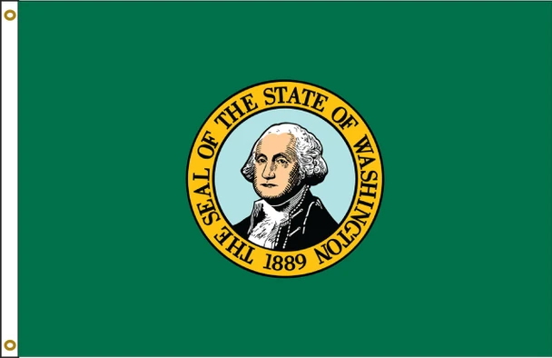 Washington 5 feet by 8 feet Nylon State Flag 5 feet by 8 feet