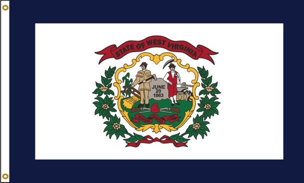 West Virginia 5'x8' Nylon State Flag 5ftx8ft