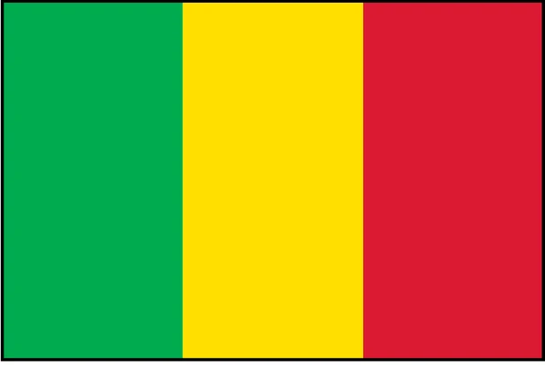 Mali flag design — product illustration, not a photograph or size-specific construction detail.
