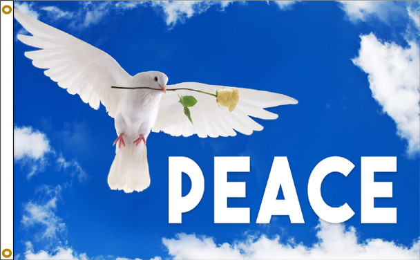 Peace Dove 3 feet by 5 feet Nylon Flag