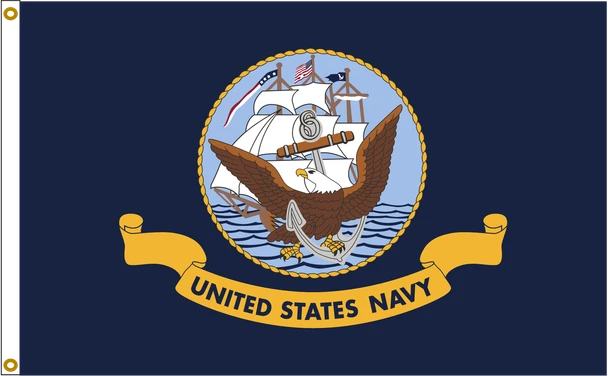 US Navy 5 feet by 8 feet Nylon Flag