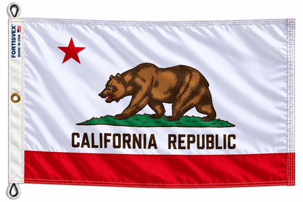 FORTISVEX California State Flag 8x12 Feet Nylon - Made in USA Bear Flag with Rope and Thimbles