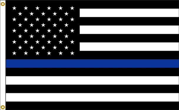 Thin Blue Line US American 2 feet by 3 feet Nylon Flag