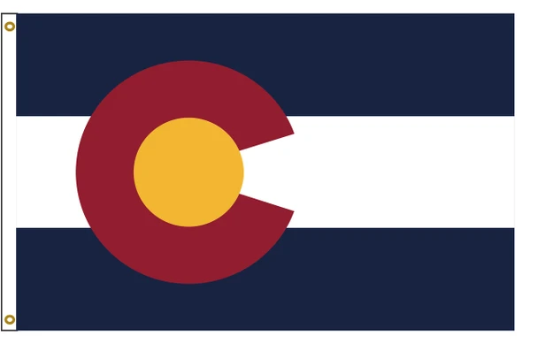 Colorado nylon state flag, 3 feet by 5 feet