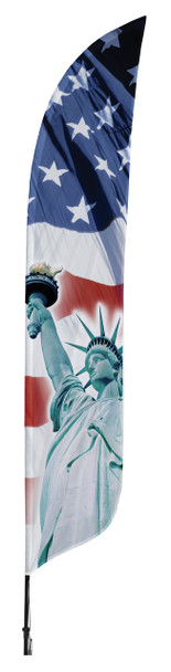 Statue of Liberty Blade Flag 2ft x 11ft Nylon