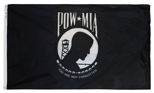 POW MIA Perma-Nyl 4x6 Feet Nylon Double Seal Flag By Valley Forge Flag